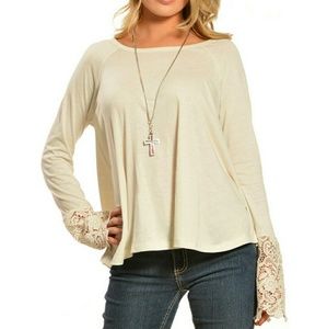 Black Swan lace sleeve xsmall top